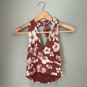 Abercrombie & Fitch Floral Tank Top - Brown and Cream